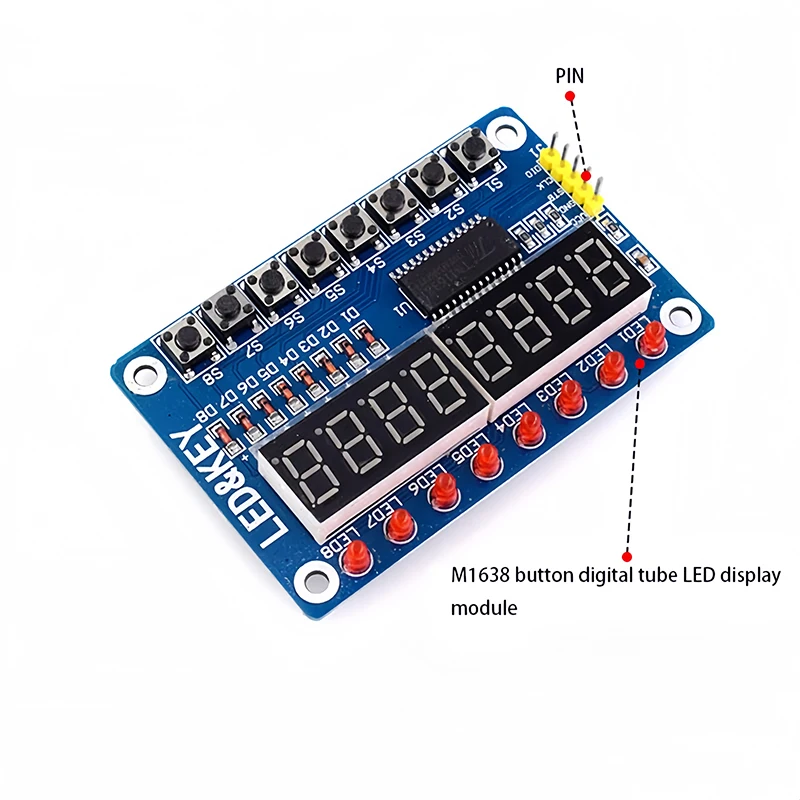 Moduł TM1638 Wyświetlacz klucza Nowa 8-bitowa cyfrowa rura LED 8-bitowa dla AVR Arduino