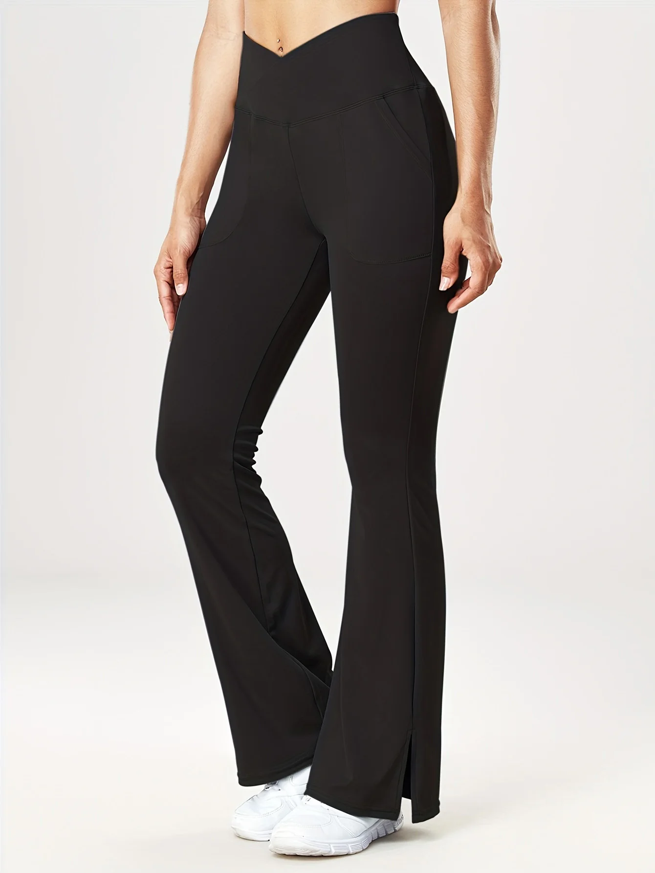 Womens High Waist Tummy Control Flare Pants - Stretchy Bootcut Design For Comfort & Style - Perfect for Workout & Everyday Wear