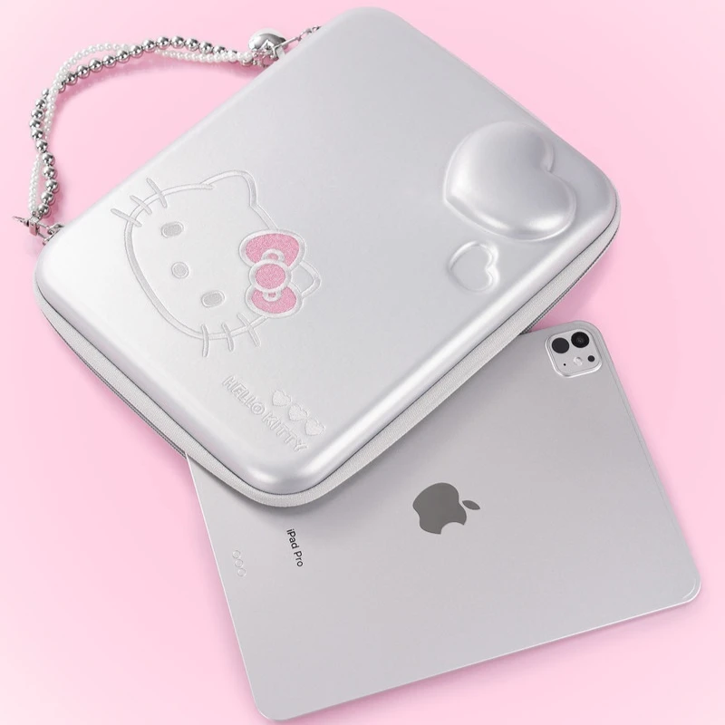 

Hello Kitty Ipad Storage Bag Cute Cartoon Waterproof Shockproof Carry Bag Portable Handbag Anime Peripherals Game Console Tablet