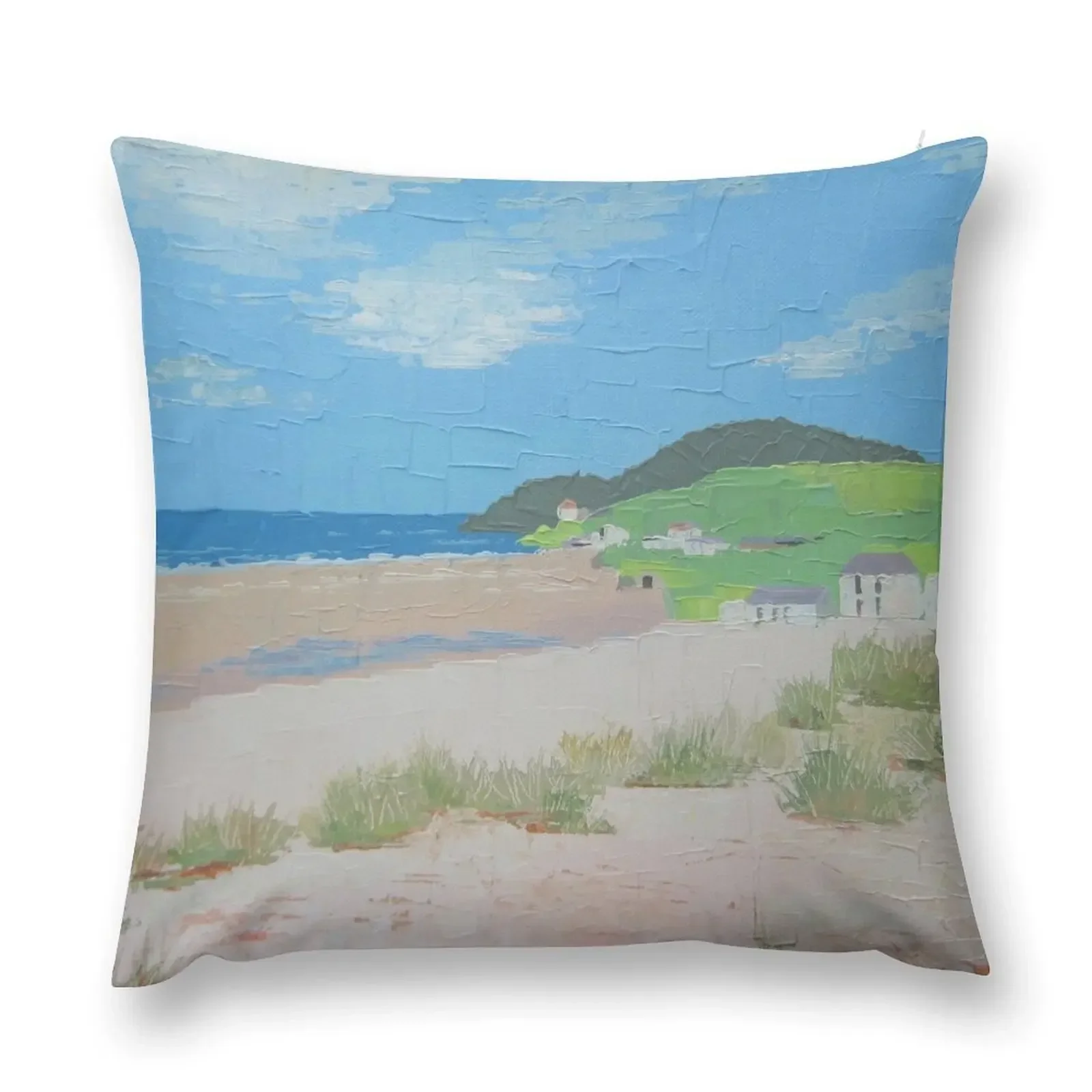 Croyde Bay Beach, North Devon Throw Pillow Sofa Cushion Cover Throw Pillow Pillow Case