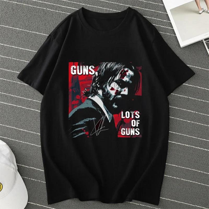 Crazy John Wick Baba Yaga Printed T Shirt for Men Fashion Streetwear T Shirts Action Movie Short Sleeve Tee Shirt Adult Tops