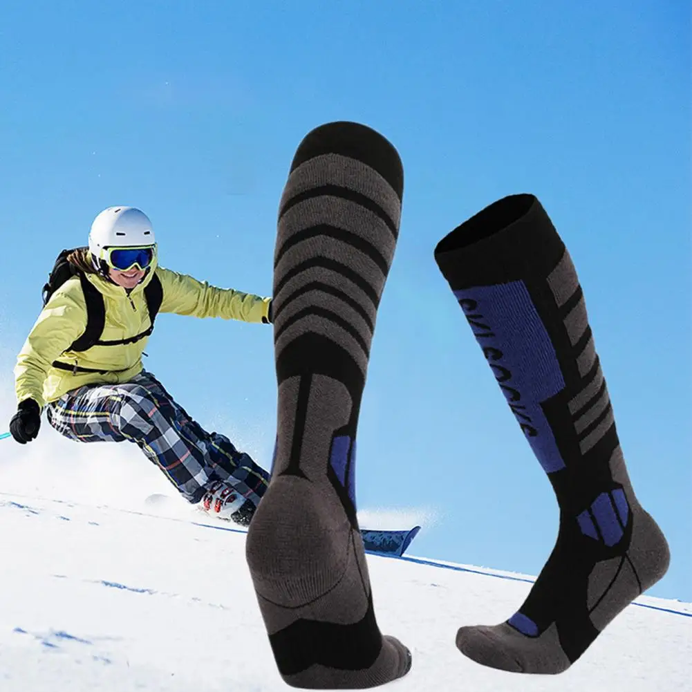 2pcs Winter Warm Thickened Ski Socks Outdoor Sports Hiking Breathable Stockings for Women Men Children Snow Sports Travel Unisex