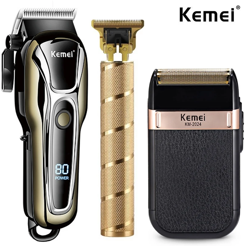 

Электрическая машинка для стрижки волос от Kemei, мужской триммер, Профессиональная Мужская машинка для стрижки волос, беспроводной триммер для парикмахера