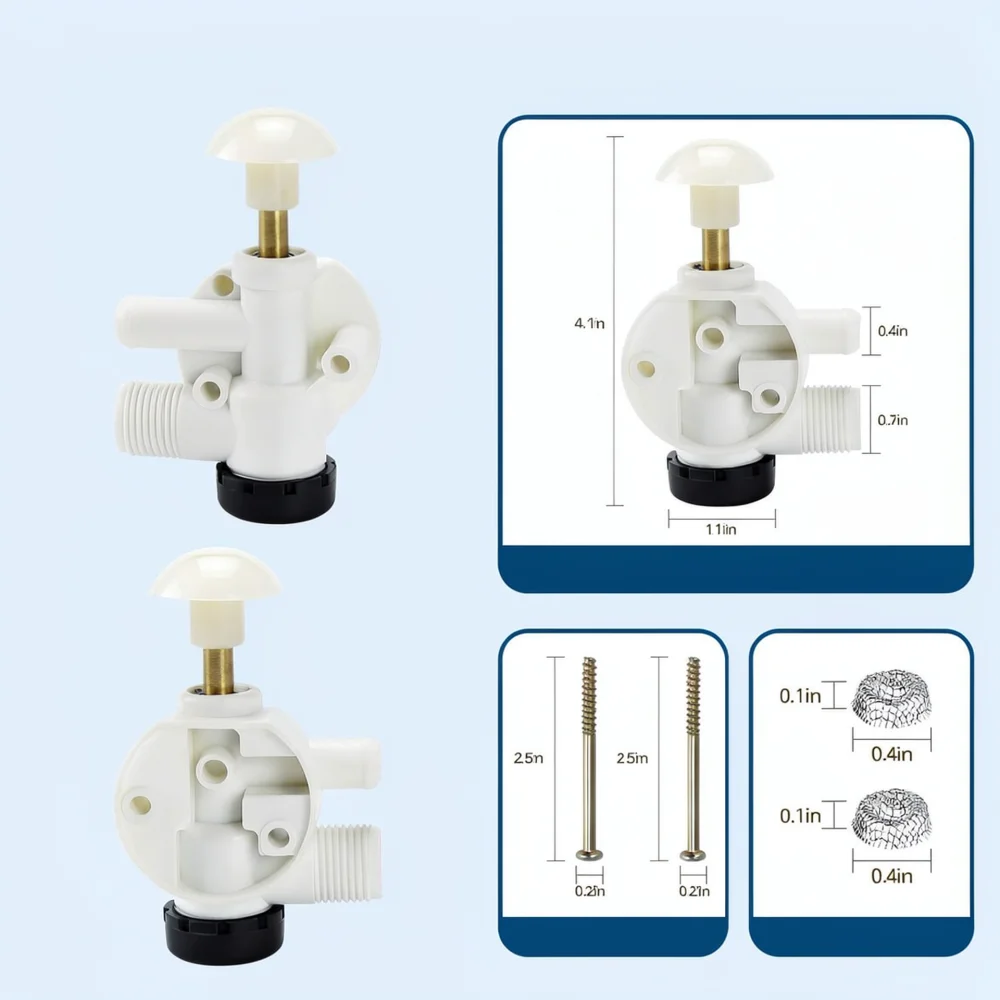 Camper RV Toilet Water Valve Repair Kit For 385314349 Bathroom Plumbing Restoration Parts ABS Leak Prevent Accessory Tool