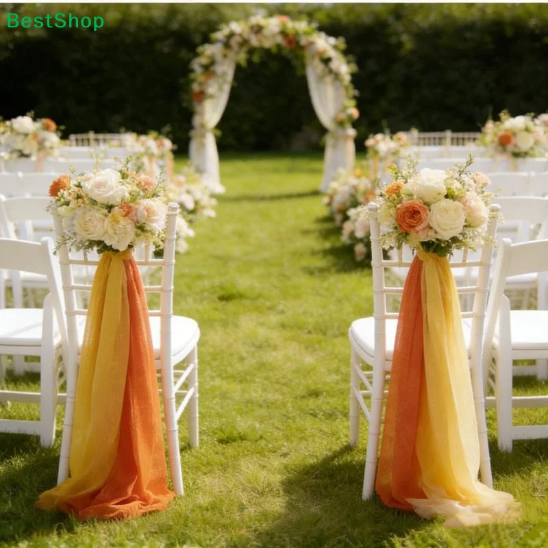 20*275cm 웨딩 의자 장식용 뷰티 튤 폴리에스터 - Chair Sash Organza 리뷰 및 가격