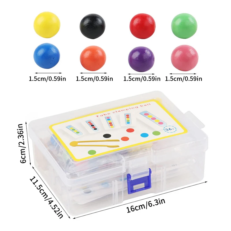 Clip Wooden Beads Test Tube Toy, Color Sorting Game, Beads Counting Fine Motor Skill Montessori Toys For Kids, Gift For Children