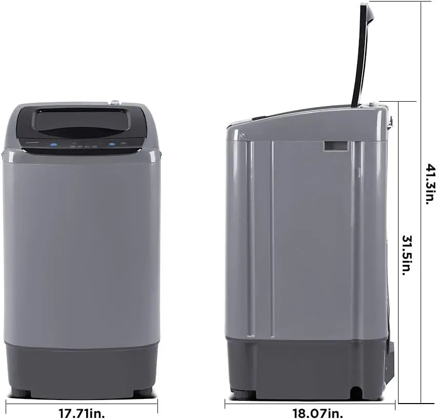 Portable Washing Machine, 0.9 cu.ft Compact Washer With LED Display, 5 Wash Cycles, Space Saving Full-Automatic Washer