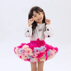 Girls Tutu Skirts Black Fluffy Toddler Tulle Princess Ball Gown Pettiskirt Ballet Party Dance Rainbow Tulle Skirts Girls Clothes