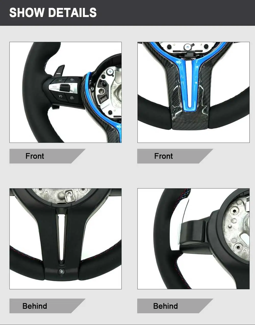 Customize multi-function carbon car steering wheel with multimedia controls for BMW 1-7 series F20 F22 F30 F32 F07 F06 F01