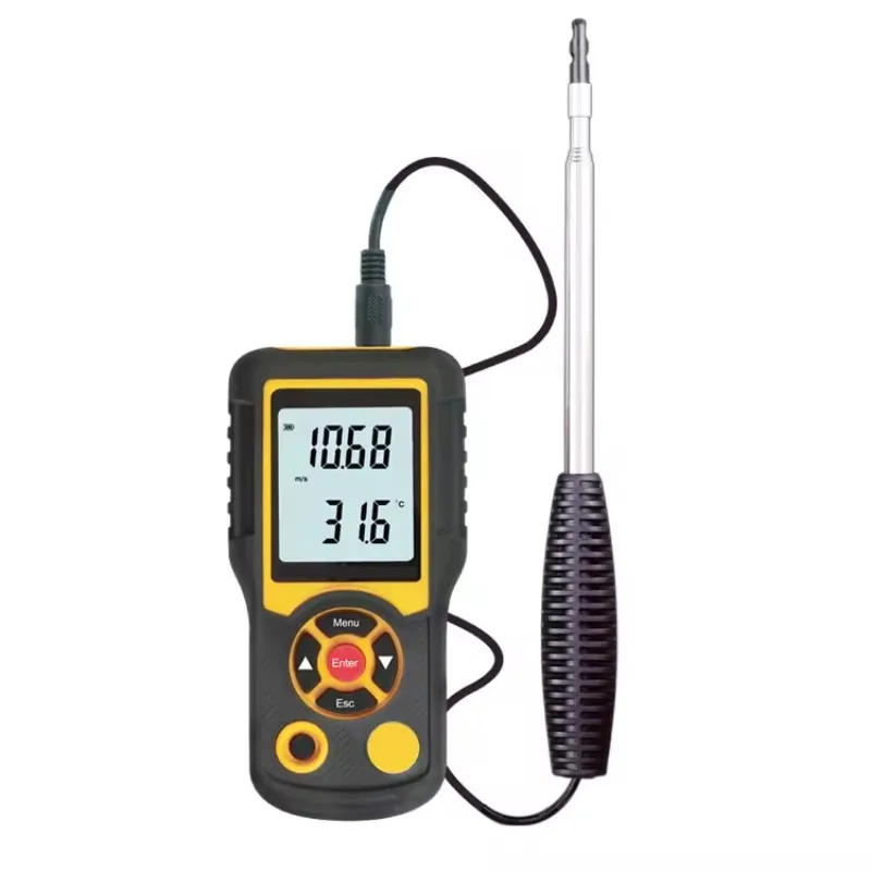 HTI HT-9830 anemometro digitale velocità del vento professione con Tester di temperatura interfaccia USB 0 ~ 25 m/s anemometro sensore del vento