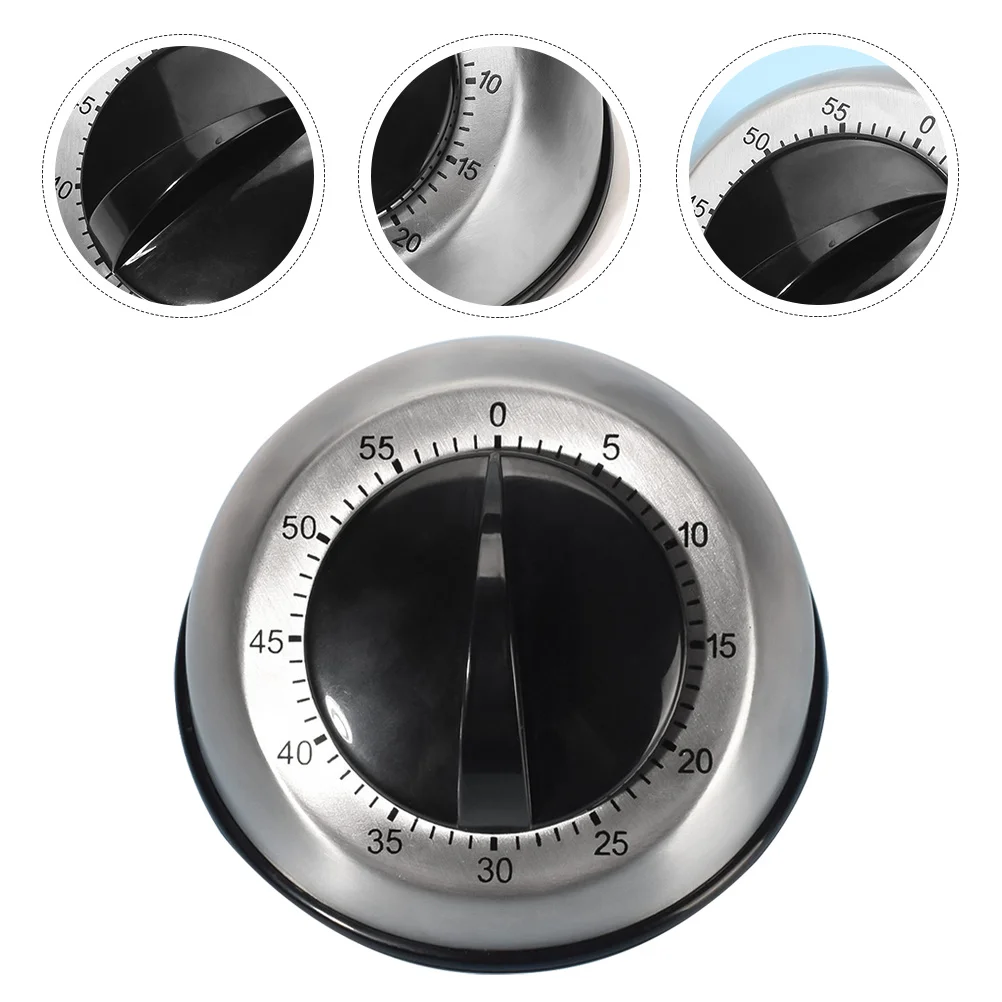 

1pc Kitchen Timer Mechanical Cooking Timer For Baking Boiling Egg Countdown Reminder Portable Stainless Steel Time Manager