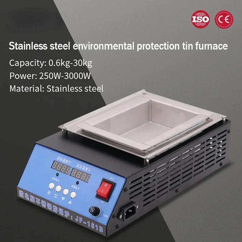 

220V/110V Tin Melting Pot Solder Pot Tin Melting Furnace Thermoregulation Soldering Desoldering Bath 30~400 Degree Ajustable