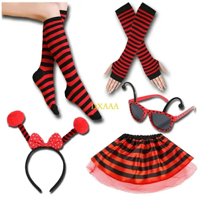 DXAA 5Pcs Bees Costume Accessories Bumblebees Costume Set Halloween Cosplay Costumes Animal Dressing Up Costumes for Adults