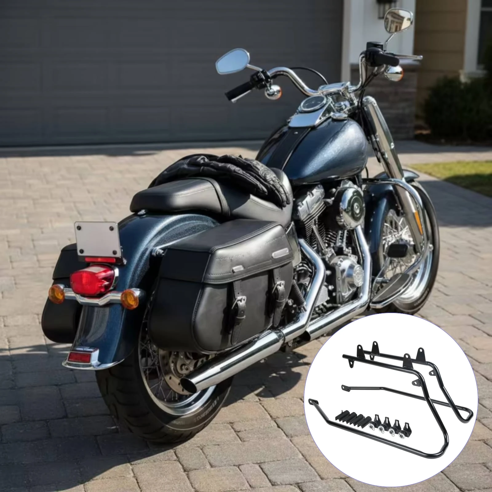 Saddlebag Conversion Bracket Heavy-Duty Saddlebag Mounting Bracket Kit Side Case Support Rack Load-Bearing for Cruiser Owners