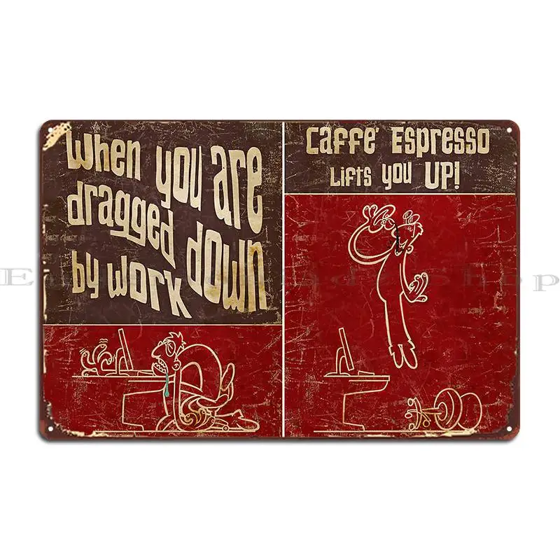 Caffe Espresso Metal Sign Party Painting Garage Character Cinema Tin Sign Poster