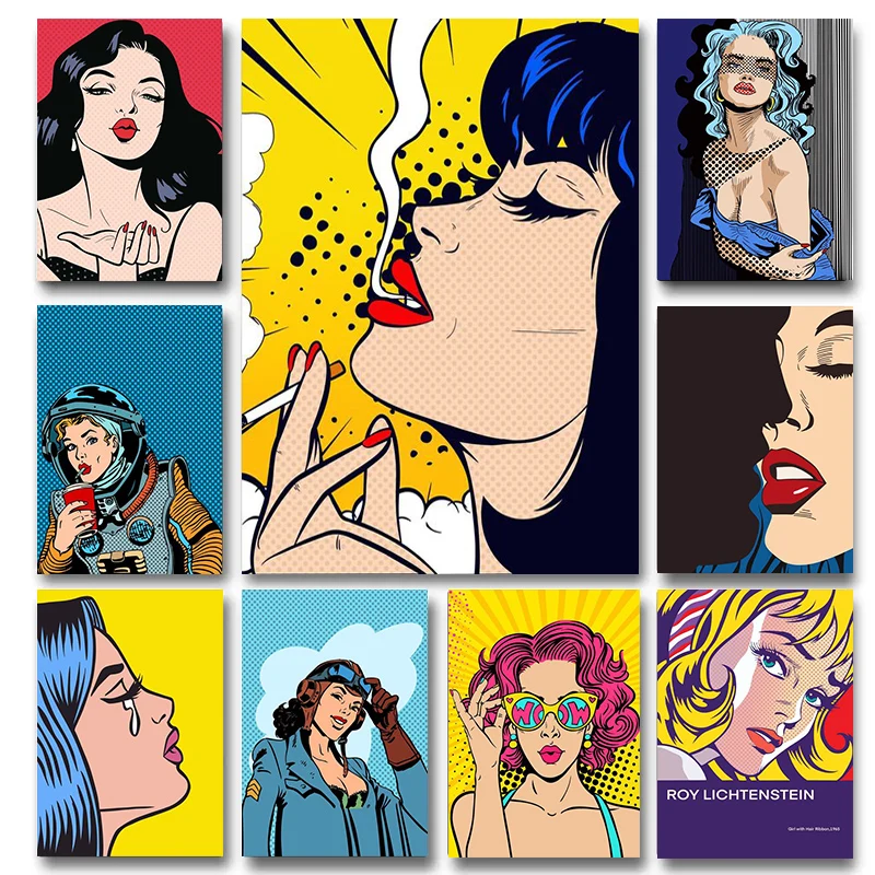 

Sad And Beautiful Women Posters and Prints Abstract Character Canvas Paintings Wall Art Pictures for Living Room Home Decor