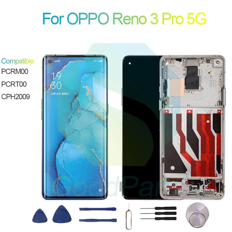 

For OPPO Reno 3 Pro 5G Screen Display Replacement 2400*1080 PCRM00, PCRT00, CPH2009 Reno 3 Pro 5G LCD Touch Digitizer