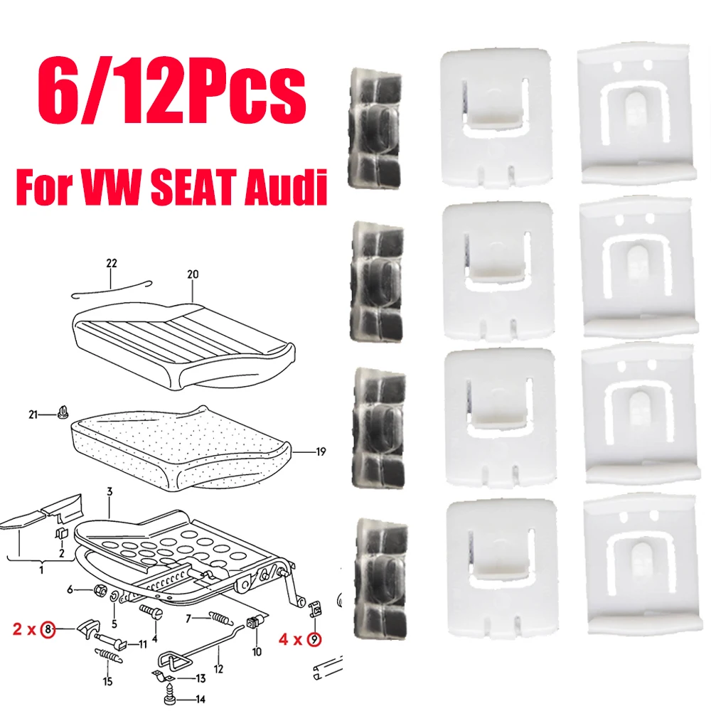 

Car Seat Fastener Rail Runner Clip Slider Guide Piece For VW Jetta 2 SEAT Arosa Audi 80 VW Golf 3 MK3 MK2 MK1 Rabbit Accessories