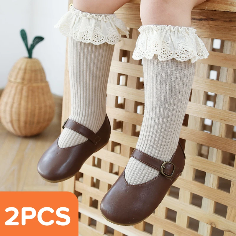 Calcetines hasta la rodilla para niñas, calcetines para bebés y niños pequeños, calentadores de piernas, calcetines largos elásticos de algodón liso