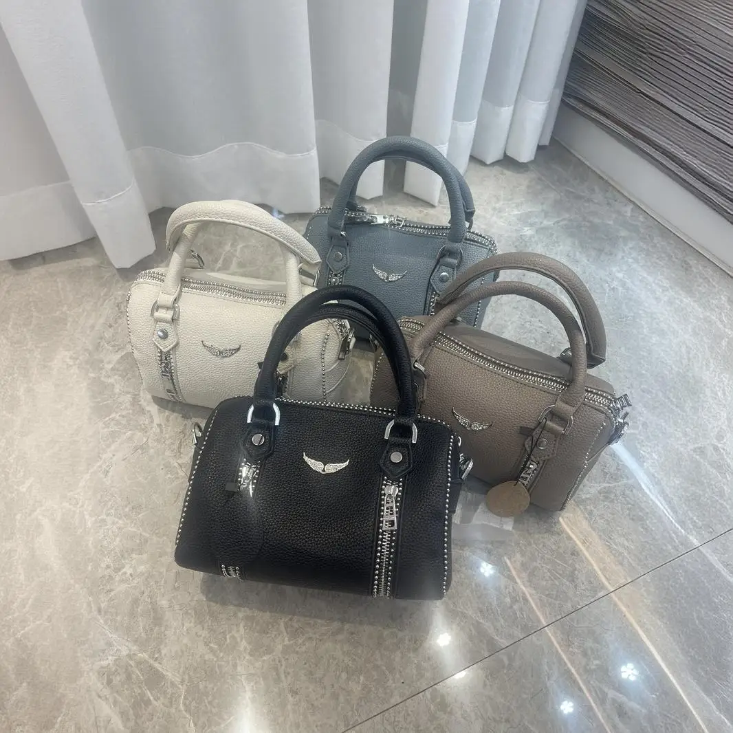 

New Textured Calfskin Leather Bucket Bag, Premium Hardware Handbag, Available Sizes Top Handle Crossbody Purse
