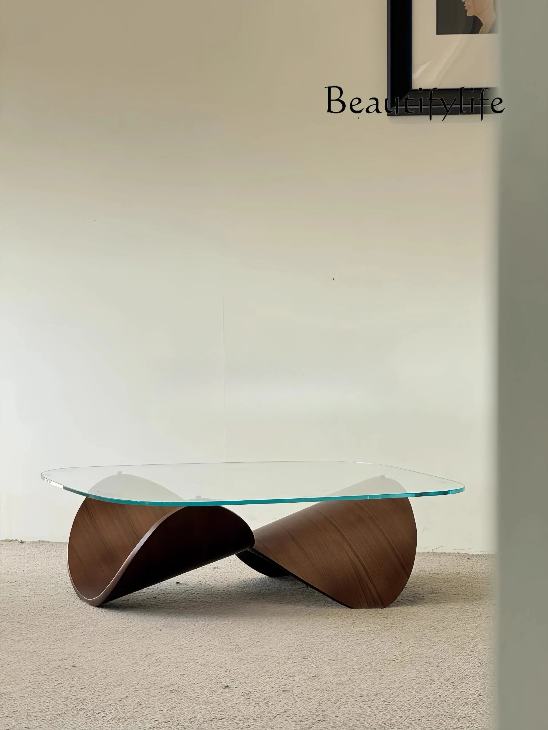 

BJ Medieval Style Solid Wood Coffee Table Designer Home Living Room Round Coffee Table Art Tea Table