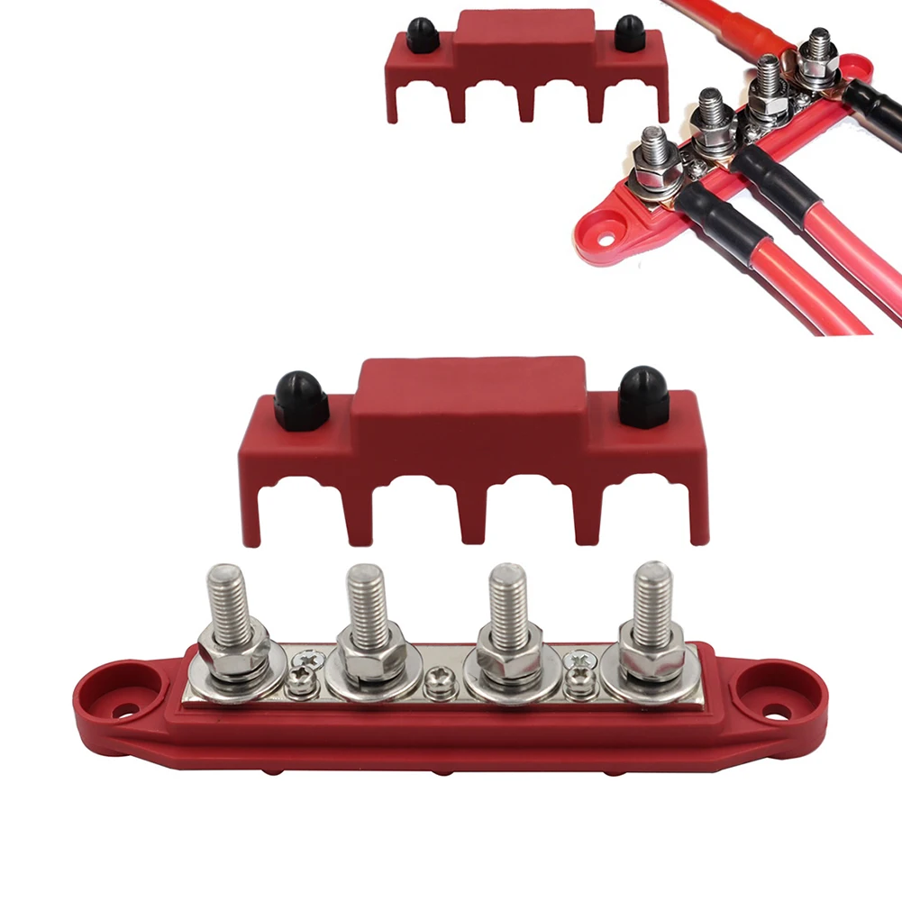 4 Post Power Distribution Block Terminal Screw Bus Bar High Current Wiring Stud