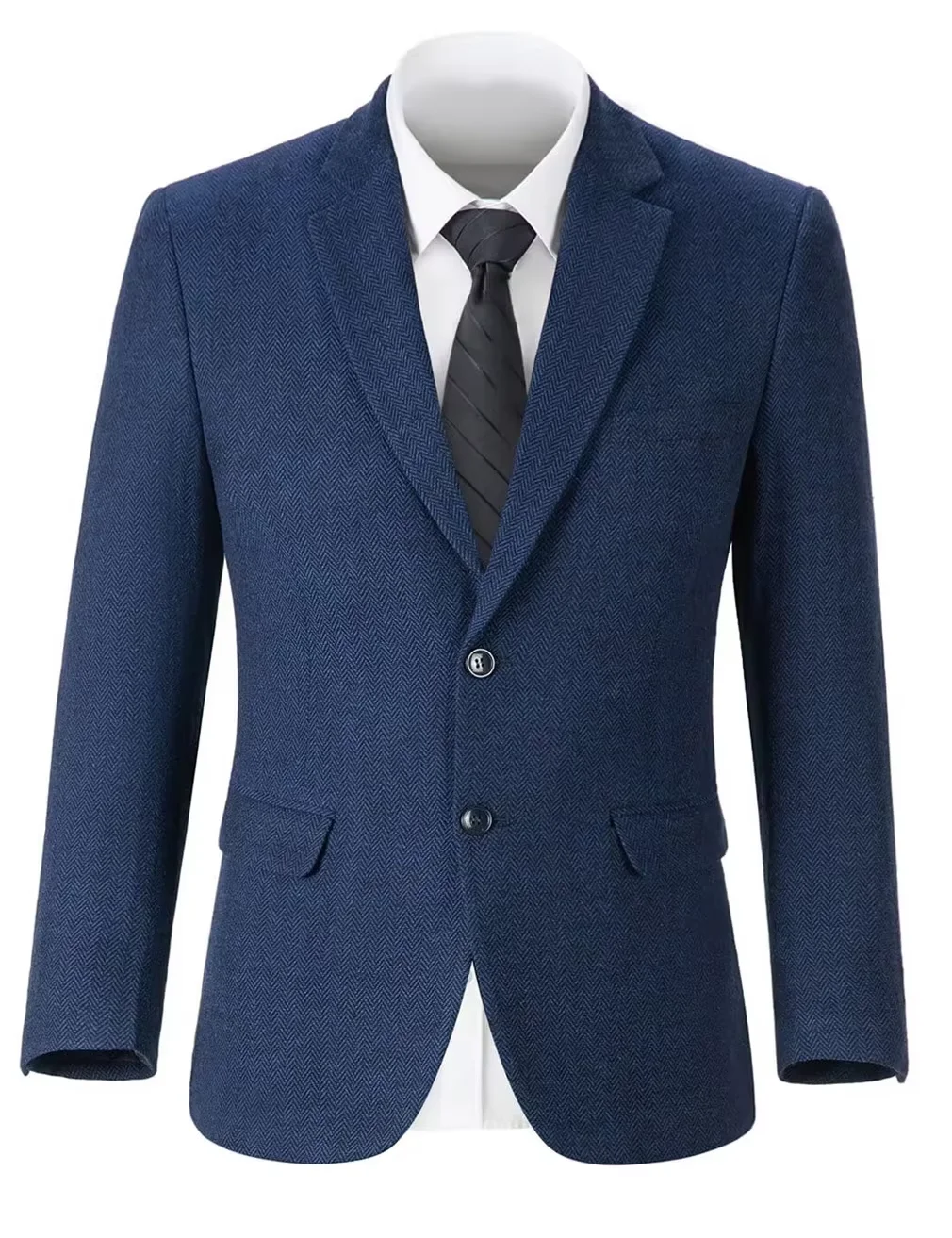 Retro British Men Suit 2 pieces (Blazer+ Vest + Pants)Single Breasted Suit Jacket Formal Fashion Herringbone Wedding Business