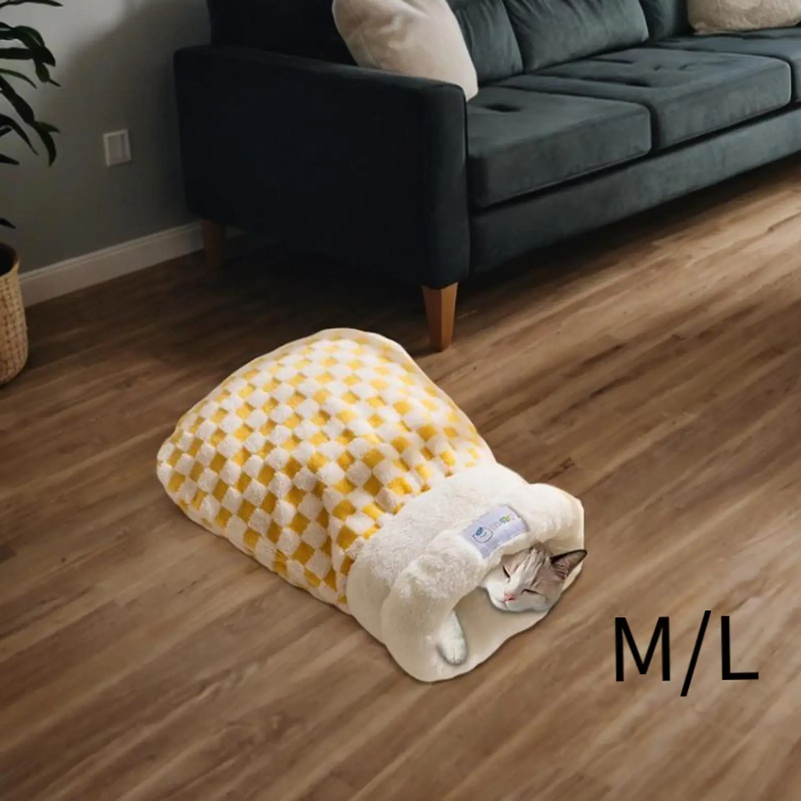 كيس نوم للقطط، سرير استراحة، لطيف، دافئ، قطيفة، نفق عناق، كيس عناق، حيوان أليف #1