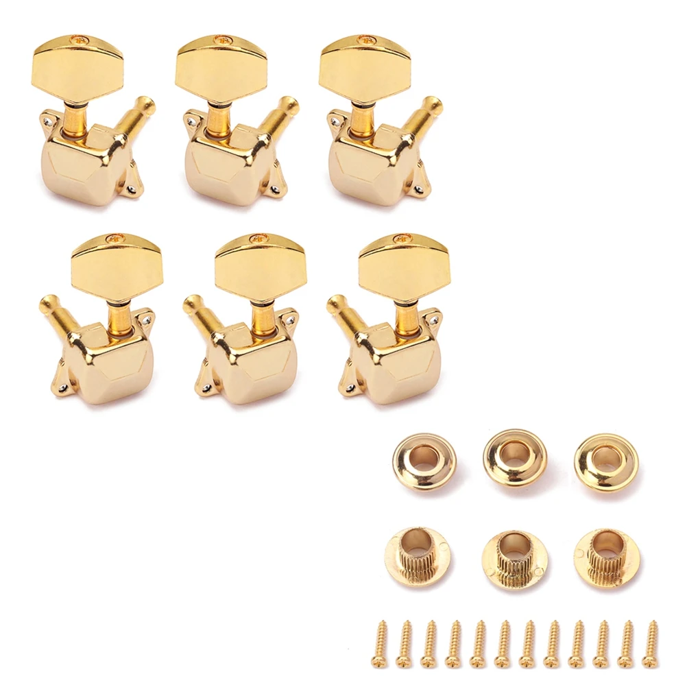 

6 PCS Pegs Golden Big Head String Guitar Machine Heads Ballad Acoustic Locking Tuners