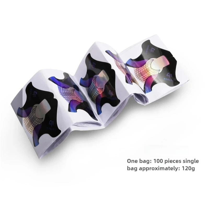 100 قطعة مسمار ورقة تمديد أشكال الاستنسل ملصقات حامل ل هلام الاكريليك نصائح منشئ الفرنسية مسمار شكل تلميح أظافر كاذبة أداة فنية