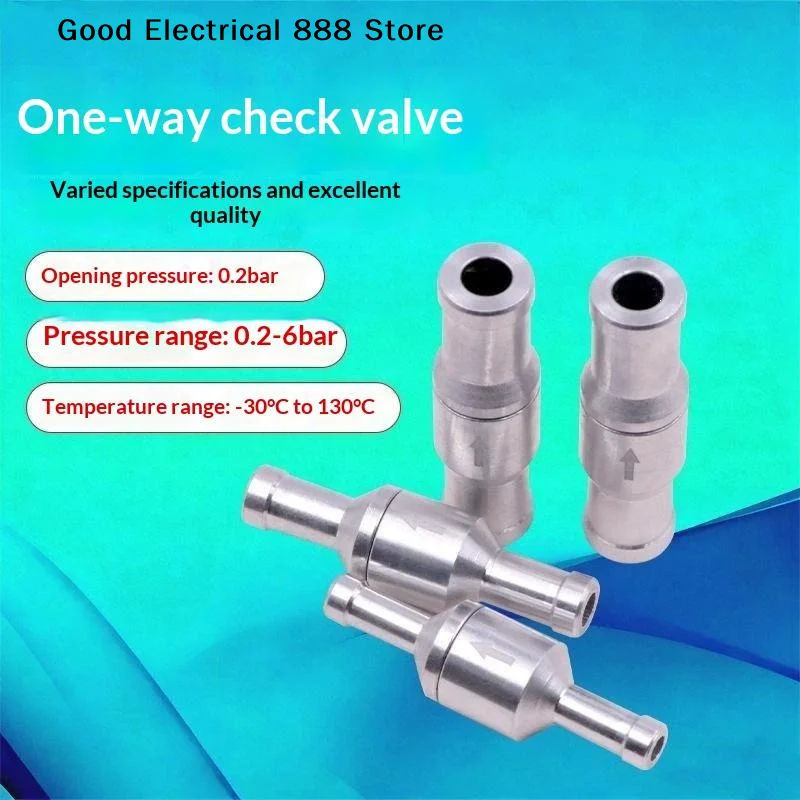 6-12mm Non-return Valve Auminium Inline-way Quick Insert Check Valve Replacement Parts For Fuel Water Gas Air Vacuum Accessory