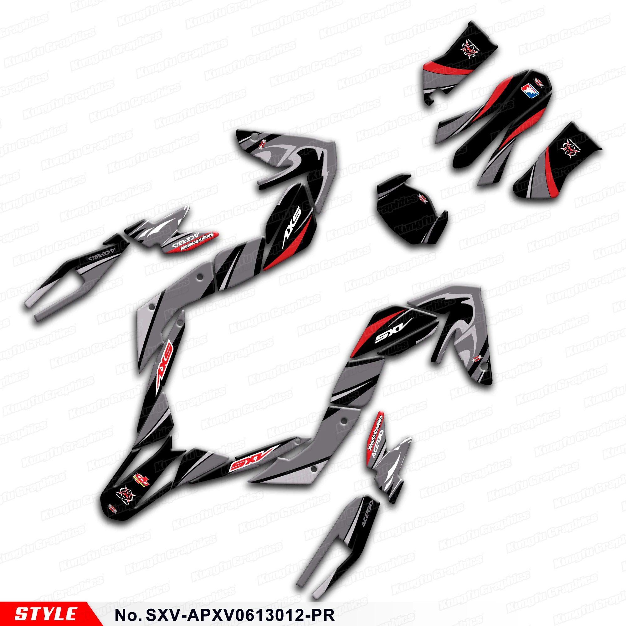 JY RACING Motorcycle Stickers Adhesive Decals for Aprilia SXV 450 550 2006-2013, SXV-APXV0613012-PR