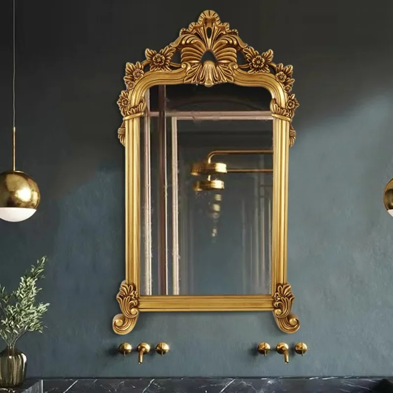 European retro bathroom mirror dressing mirror home dining room wall hanging porch decorative mirror