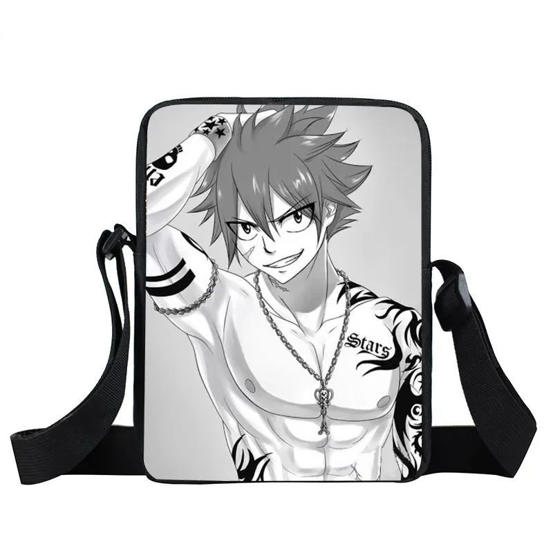 Anime japonês cauda de fadas pequena bolsa mensageiro feminina sacos crossbody natsu dragneel lucy heartfilia erza adolescentes bolsa de ombro