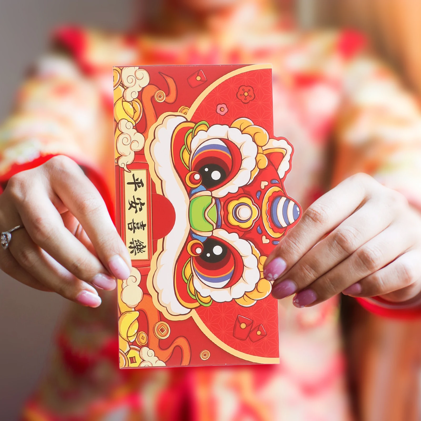 

6pcs Chinese New Year Red 2025 Cute Cartoon Cash Envelopes Lunar New Year Decorative Red Packets Money Presents Auspicious