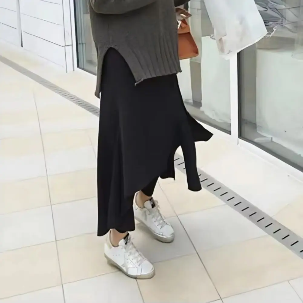 Irregular Fake Two-Piece Velvet High-waisted Stretchy Culottes 2025 Women Culottes Velvet Warm Leggings Winter Skirt Leggings
