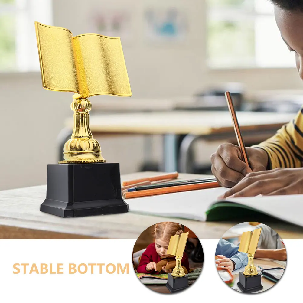 1pc Small Award Reading Competition Decor Lightweight Plastic Exquisite Prize Trophy For Book Lovers Multi-Function Trophy