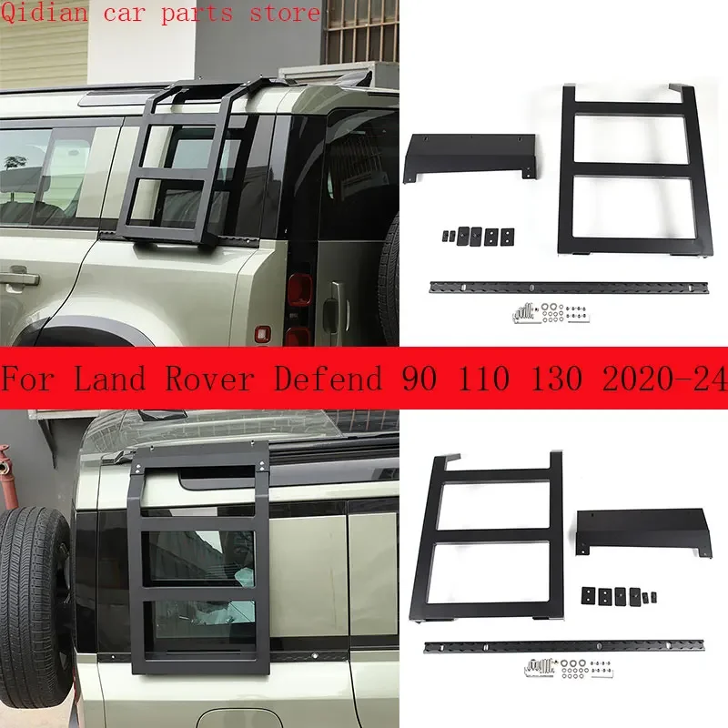 For 2020-24 Land Rover Defender 90 110 130 Aluminum alloy black car styling rear side window ladder car modification accessories