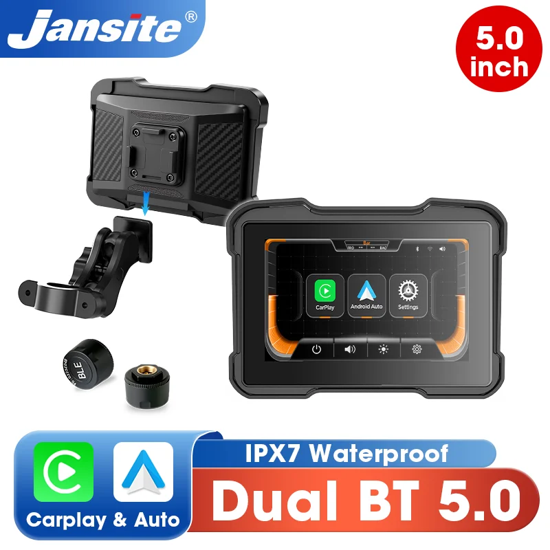 

Jansite 5-дюймовый портативный GPS мотоцикл CarPlay навигационный экран цифровой мотоцикл приборная панель Android Auto IPS экран