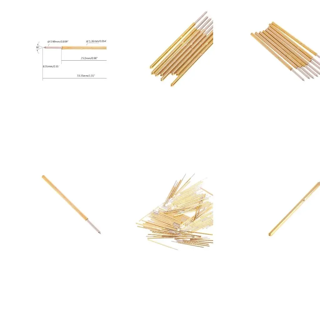 Test Probe Set 100 Pieces Metal Spring Test Probe Pin Current Rating 3A Durable- high quality