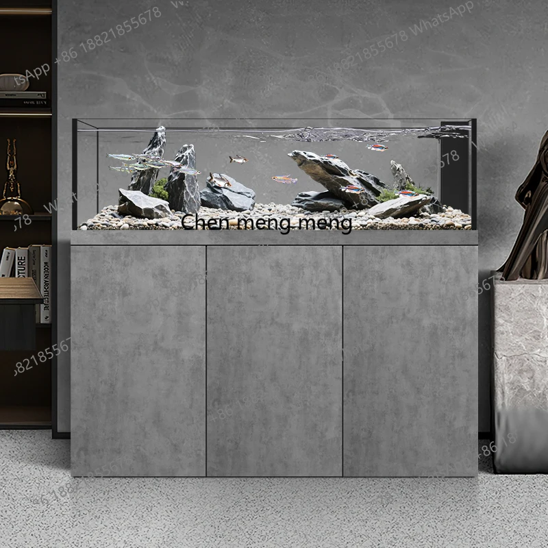 Stream fish tank living room ultra-white glass household small bottom filter gold fish tank bottom filter landscaping tank