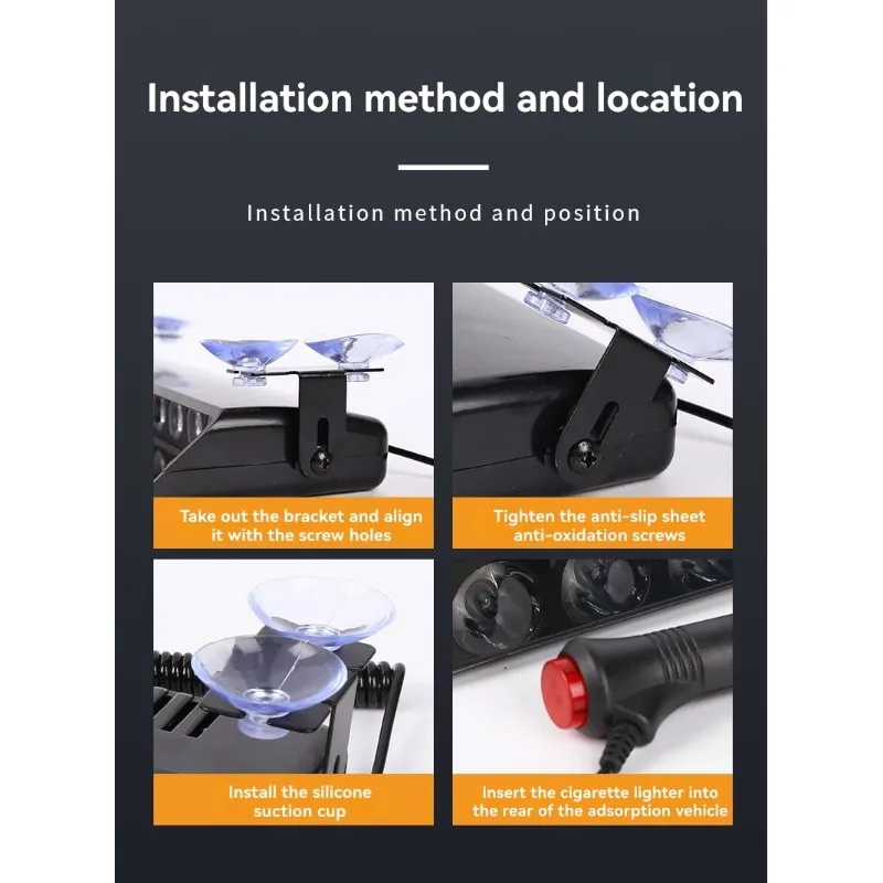 

High Quality Car Strobe Light Red Blue Flash Warning Signal Lamp Emergency Windshield Trailer Vehicle Indicator Beacon