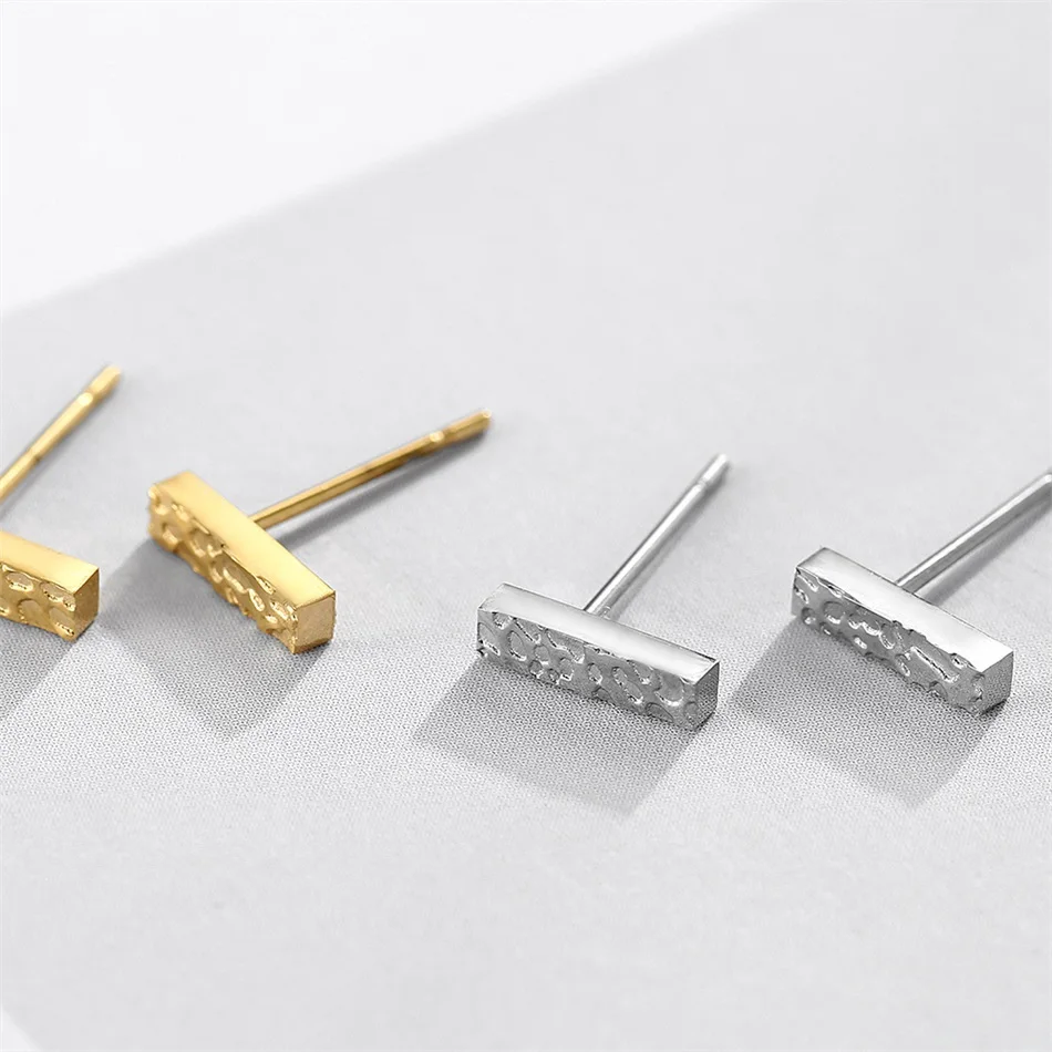 e-Manco Korean Style Small Stud Earrings for Women Fashion Stainless Steel Safety Pin Ladies Earrings Studs Jewelry