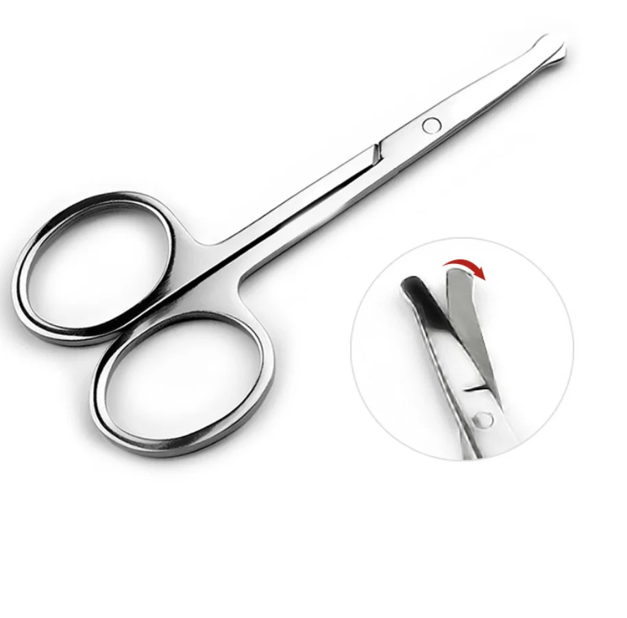 1Pc Stainless Steel Eyebrow Nose Hair Scissors Cut 3 Styles Manicure Facial Trimming Small Nail Makeup Beauty Tools