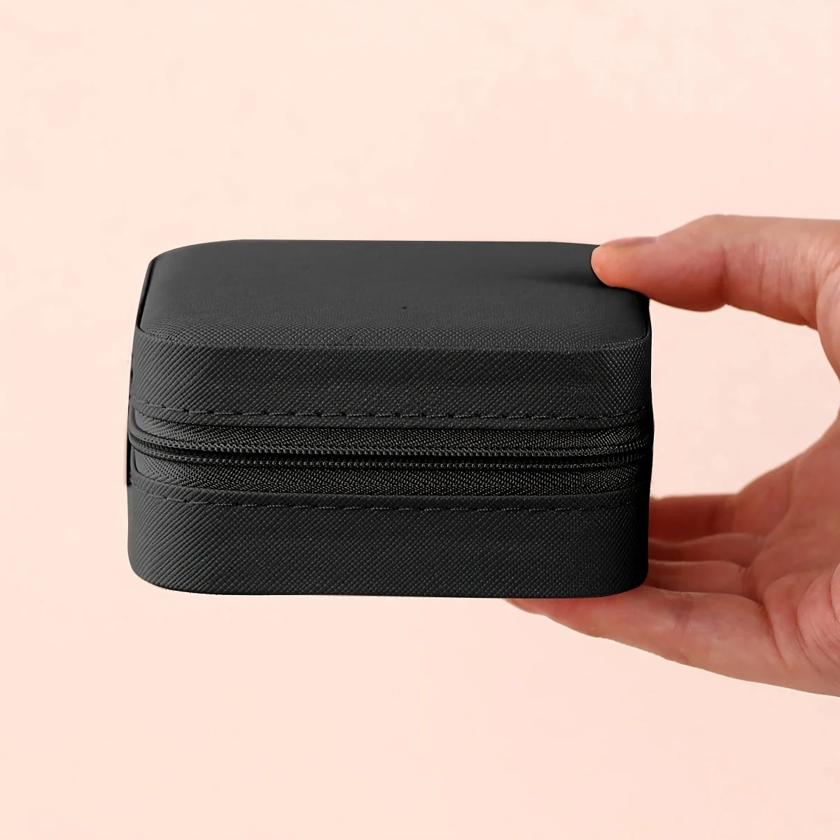 قطعة واحدة، صندوق تخزين مجوهرات محمول، صندوق مجوهرات صغير للمنزل والسفر، خاتم، حلق، قلادة، صندوق تخزين المجوهرات #5