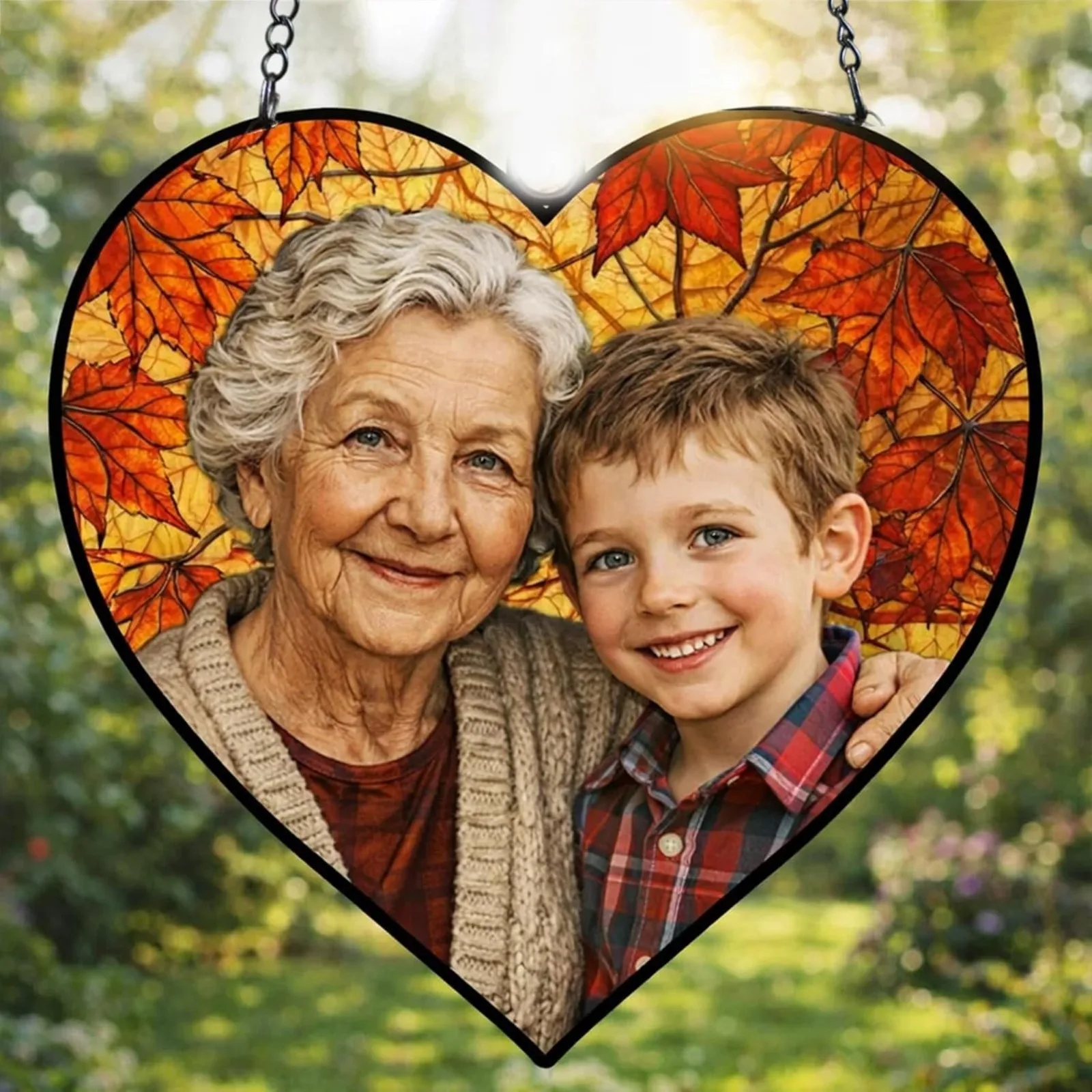 Pet Lovers Memorial Keepsake Custom Photo Heart Acrylic Hanging Ornament