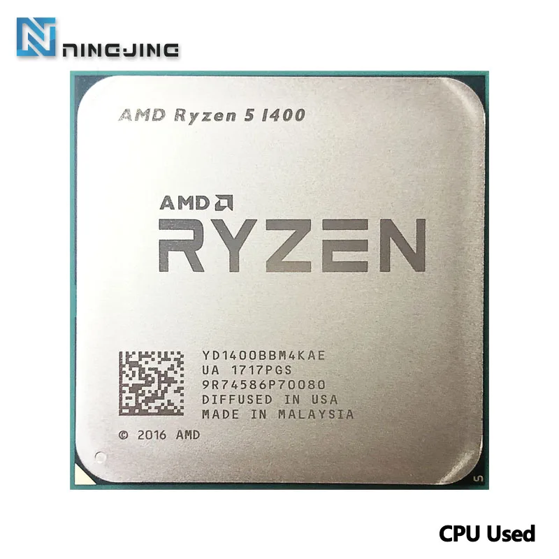 AMD Ryzen 5 1400 R5 1400 3.2 GHz Used GAMING Zen 0.014 Quad-Core CPU delapan-thread Socket AM4
