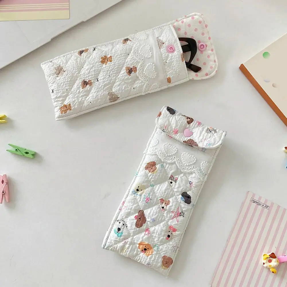 Cartoon Print Glasses Case Thickened Padded Velvet Lining Multifunctional Storage Bag Lightweight for Sunglasses Myopia Goggles