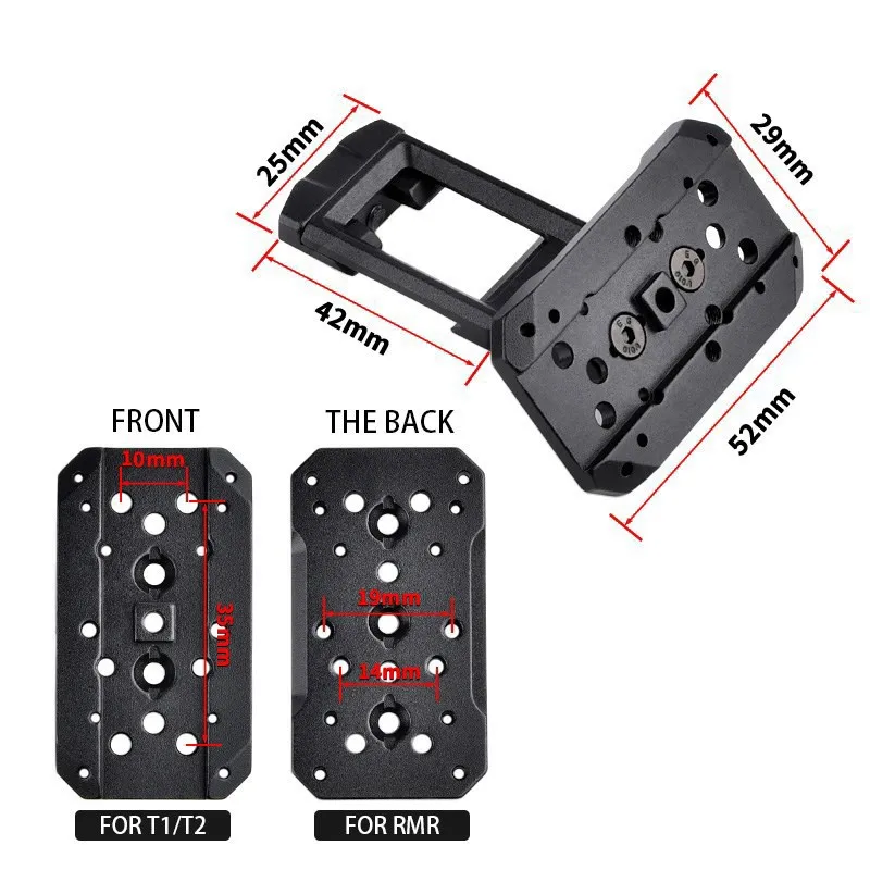 WADSN Tactical Strike Optics Accessory RMR/SRO/ Red Dot Sights T1 T2 H1 H2 Ambush OM45 45-Degree Optic Mount for Red Dot Sights