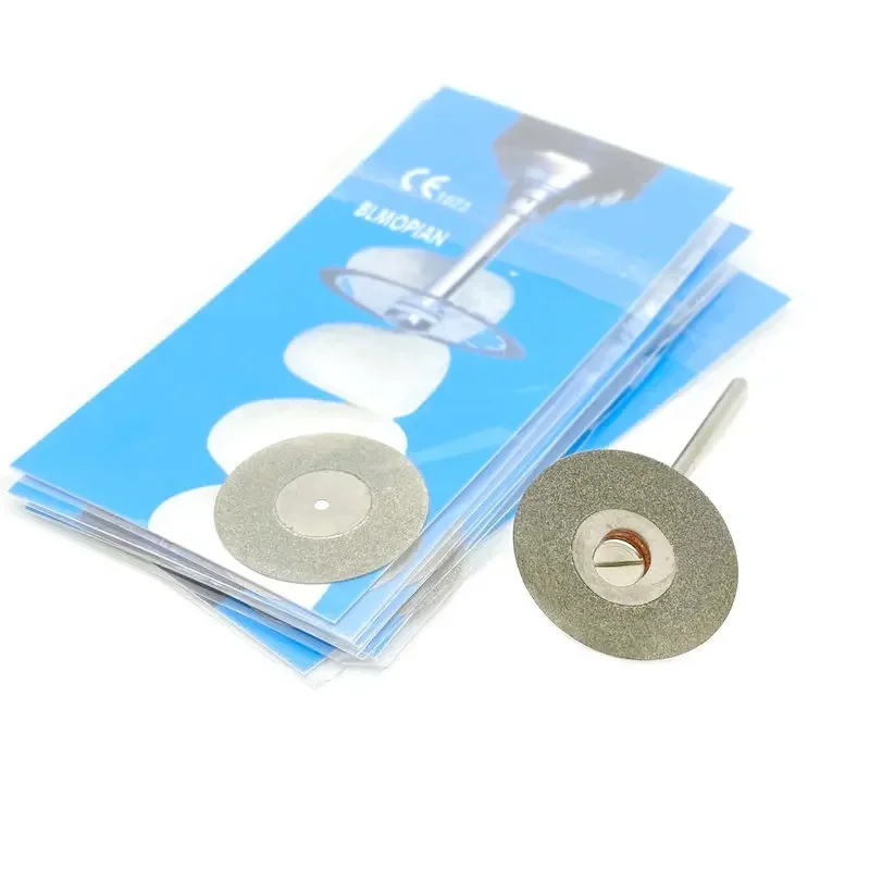 Dental Lab Diamond Disc Disks Double Sided Grit Cutting Disc Tool Diameter 22mm Thickness 0.25mm 5pcs